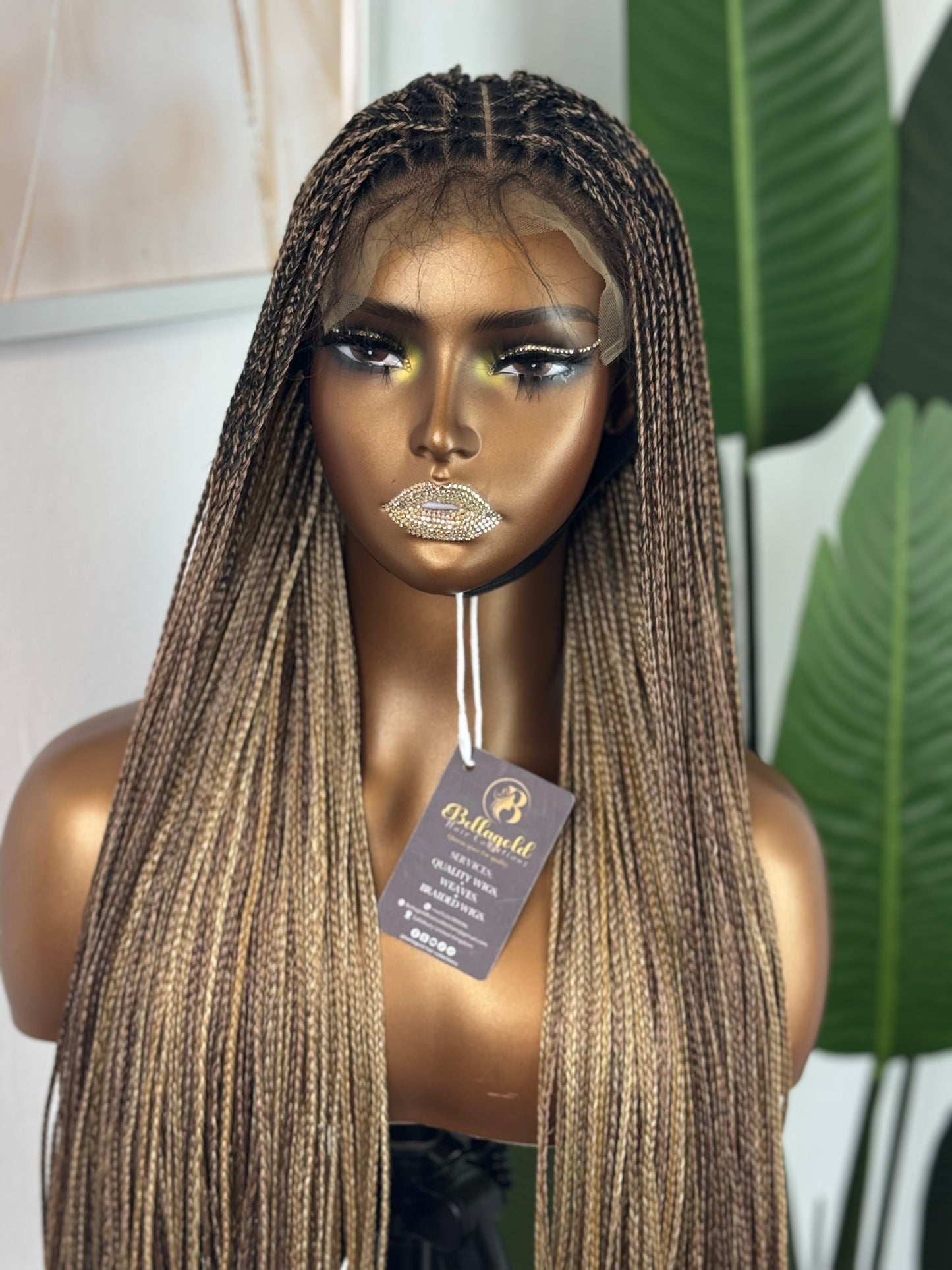 7*7 bone straight braided wig