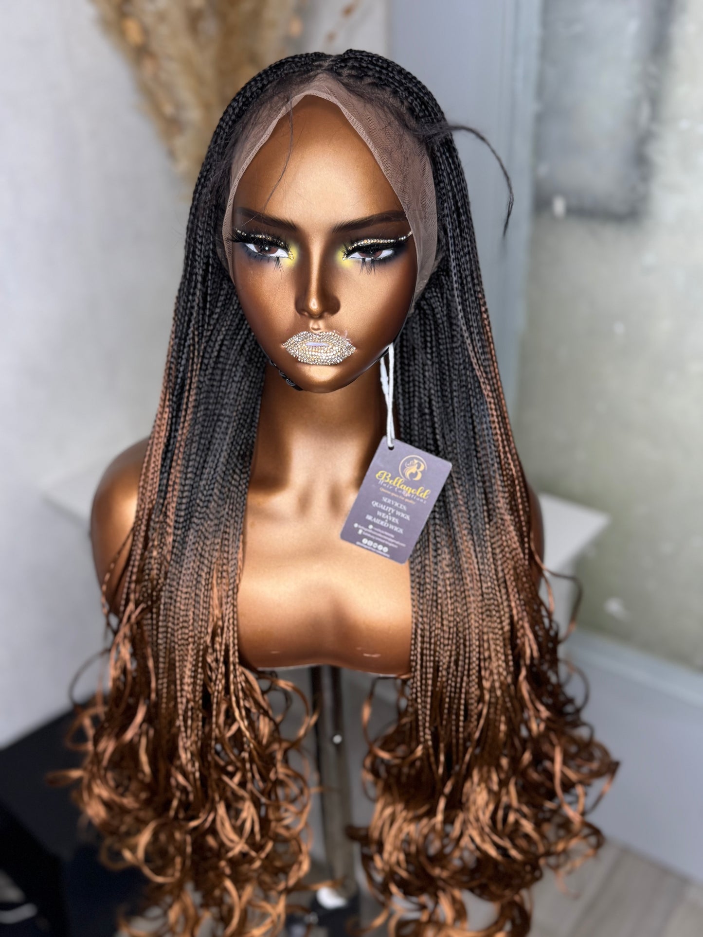 13*6 Spanish curls knothless braided wig. Curly braids wig