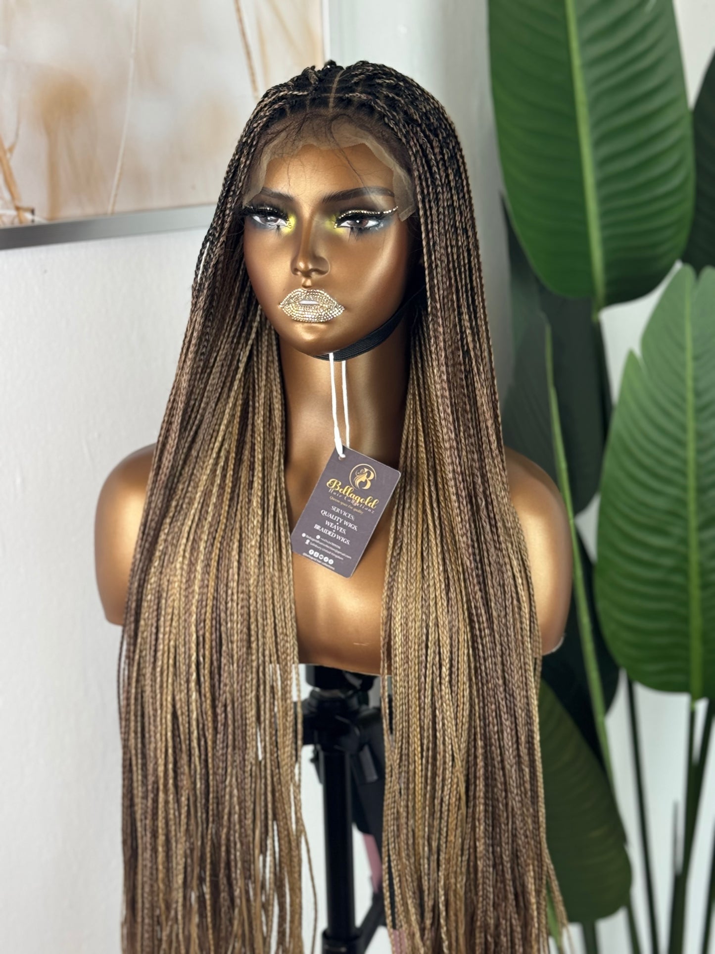 7*7 bone straight braided wig