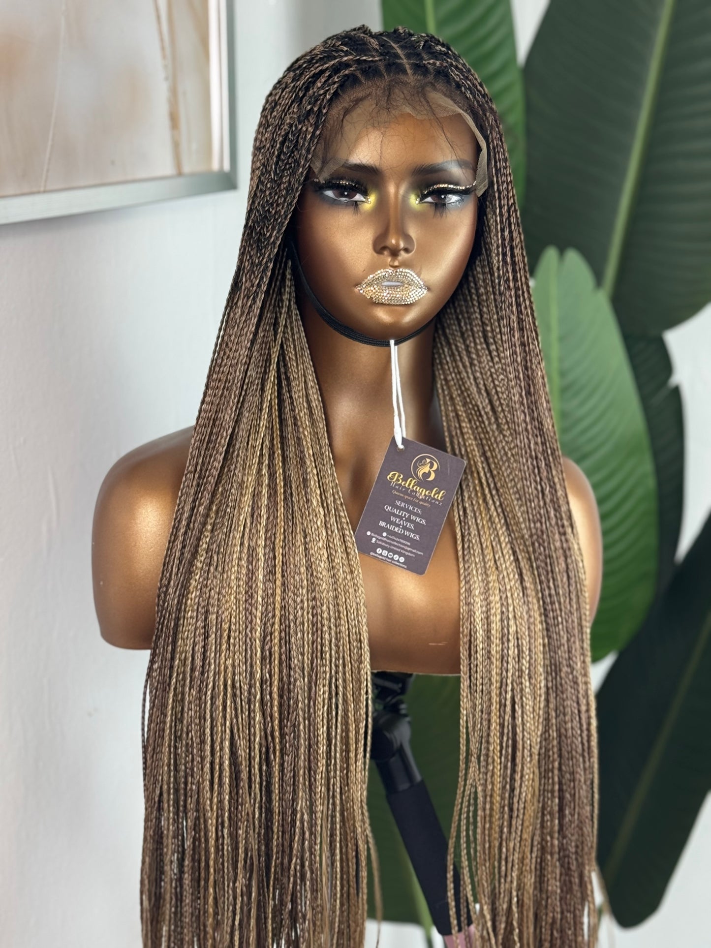 7*7 bone straight braided wig