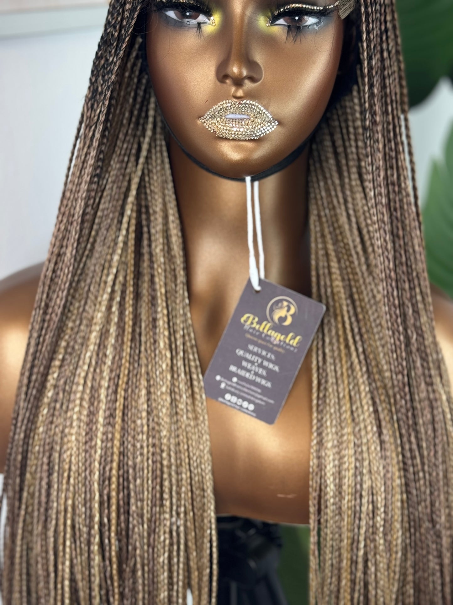 7*7 bone straight braided wig