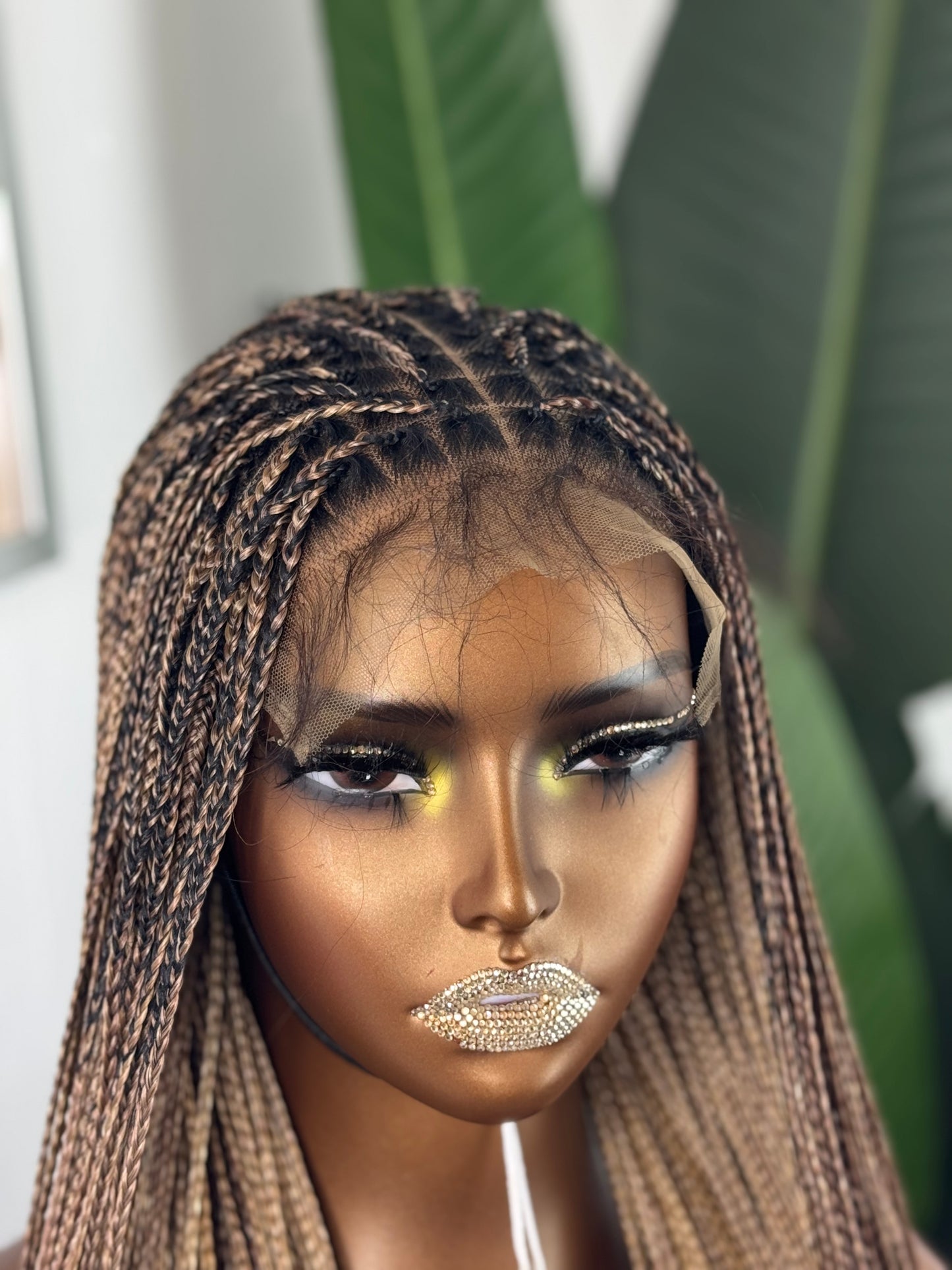 7*7 bone straight braided wig